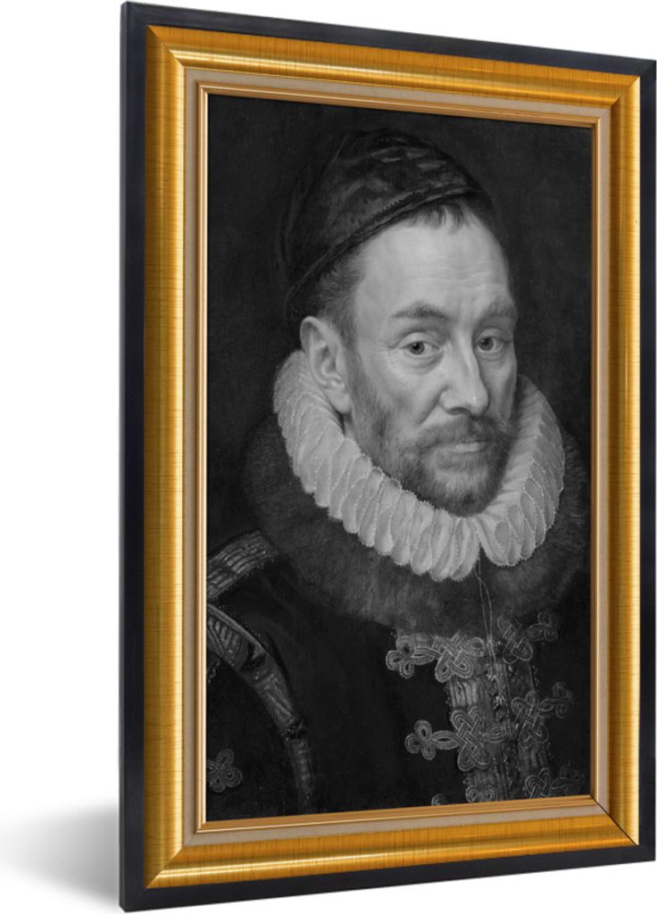 MuchoWow Gerahmtes Poster Alte Meister - Kunst - Liste - Gold 40x60 cm - Poster mit Schwarzem Bilderrahmen Wandposter Rahmen Foto Bilder - Papier...