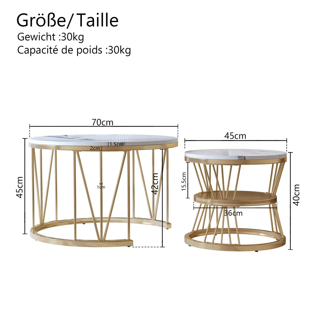 Table d'appoint Salon Modulable Fortuna Lai pour Petits Espaces - 8