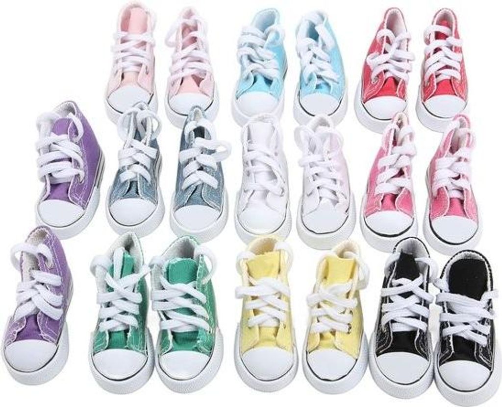 10 Paar Puppenschuhe aus Canvas in verschiedenen Farben für 60 cm große 1/3 BJD-Puppen – Zubehör