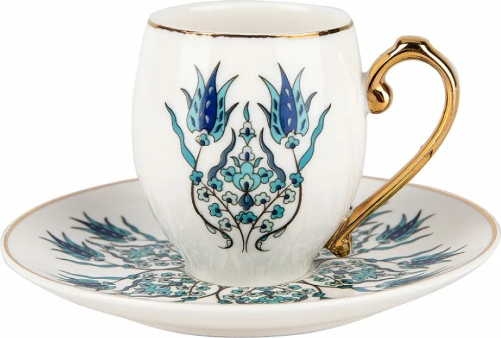 Offerta Set Karaca Iznik 2 Persone - Tazze Caffè Porcellana Oro - 3