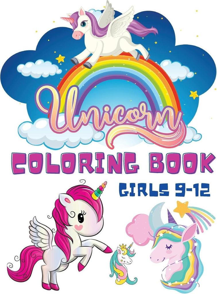 Unicorn Coloring Book Girls 9-12