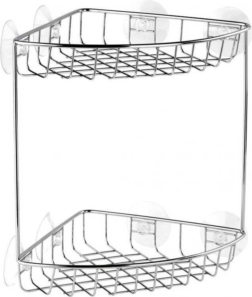 Tatay Ecke Mit Saugnapf 2 Heights Duschkorb Silber Silber One Size