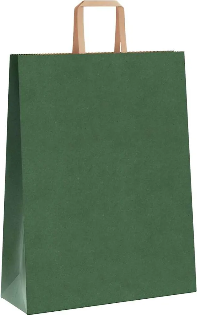 Buste Carta Kraft Verde 32x12x42 cm con Manici Ritorti - 250 pezzi - 3