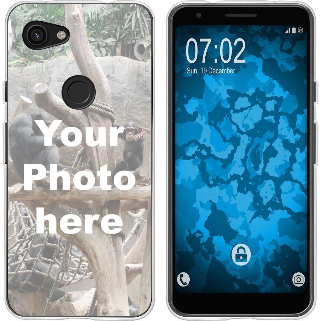 PhoneNatic Case kompatibel mit Pixel 3a Personalisierte Handyhülle clear zum selbst gestalten mit eigenem Foto