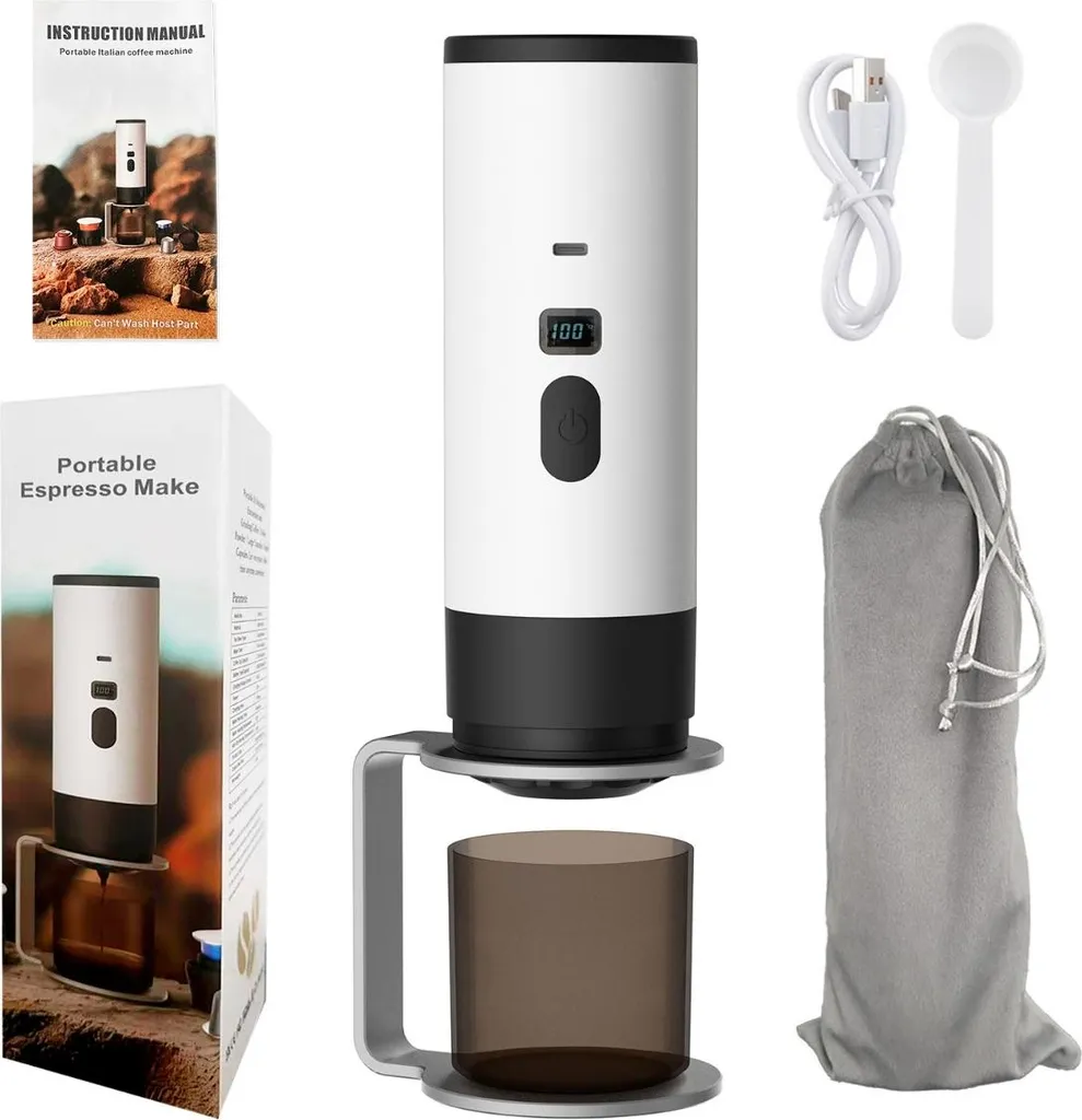 Machine café portable INF Blanche : Système à capsules avec support - 4