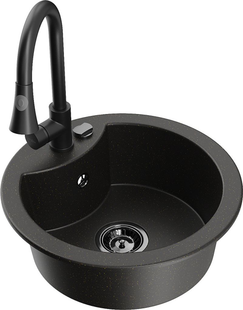 Mexen Diego 1-Becken-Granit-Spüle mit Mischbatterie Elia, Produktbild 