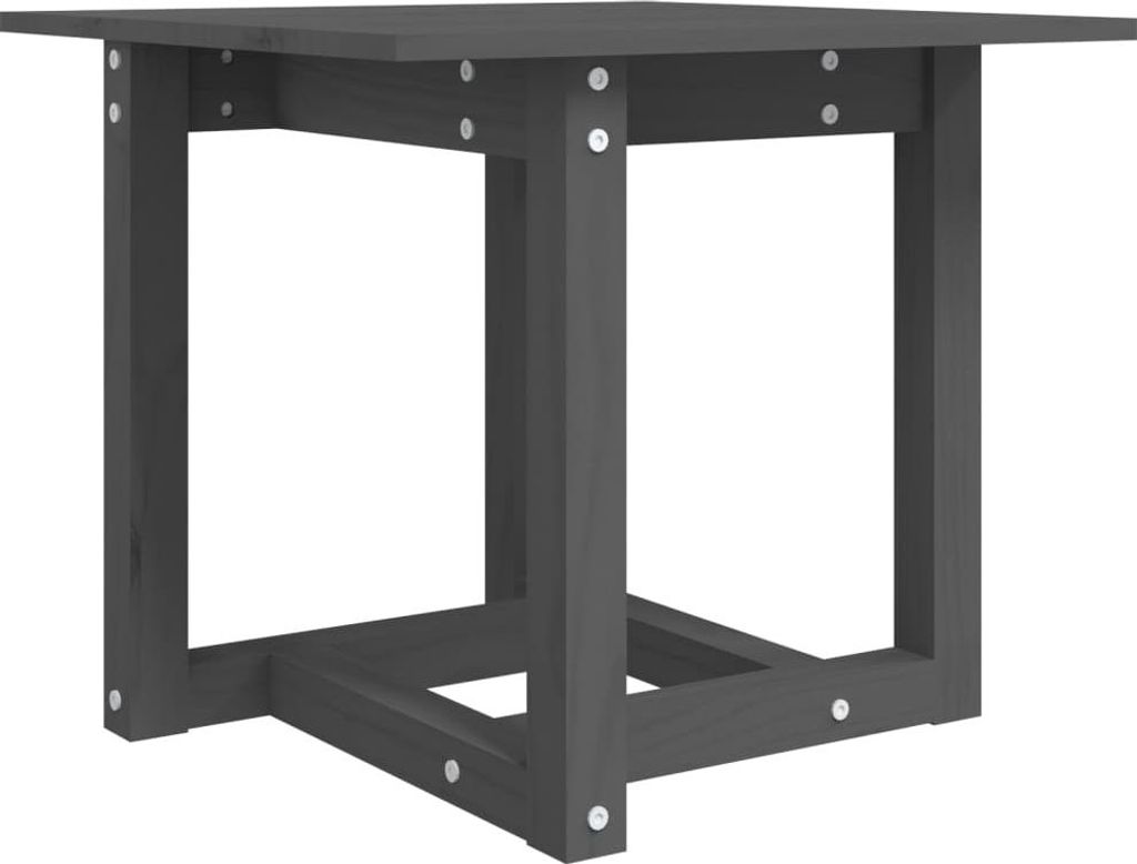 vidaXL Couchtisch Grau 50x50x45 cm Massivholz Kiefer