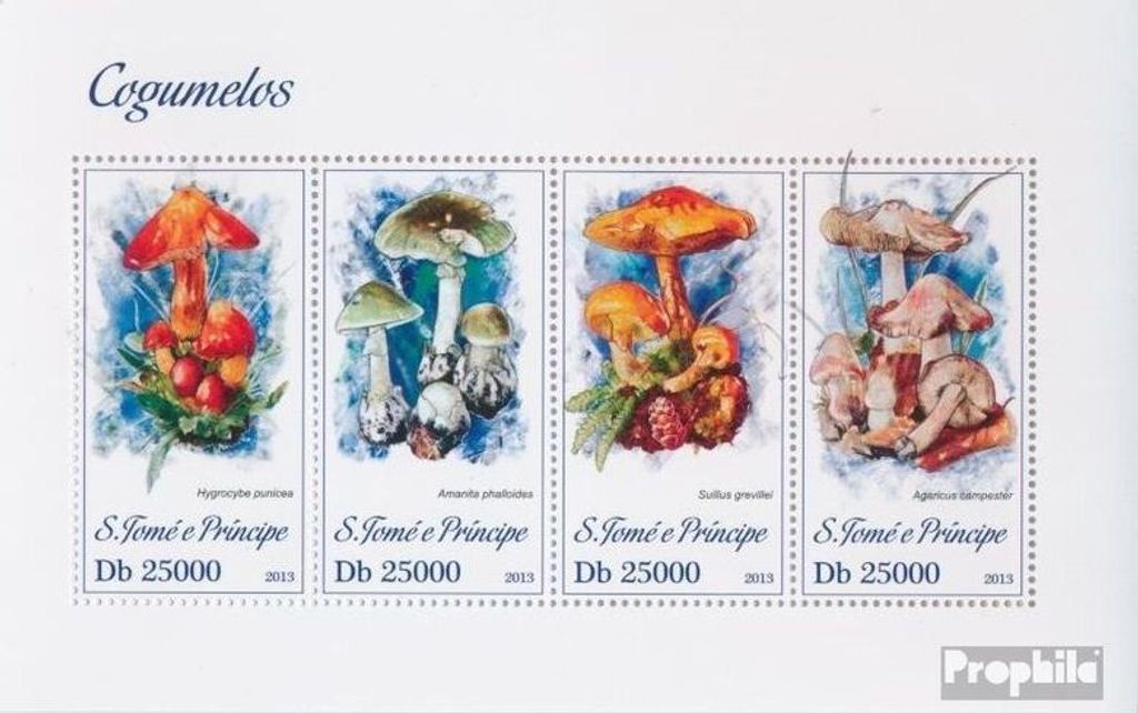 Briefmarken Sao Tome e Principe 2013 Mi 5171-5174 Kleinbogen (kompl. Ausgabe) postfrisch Pilze