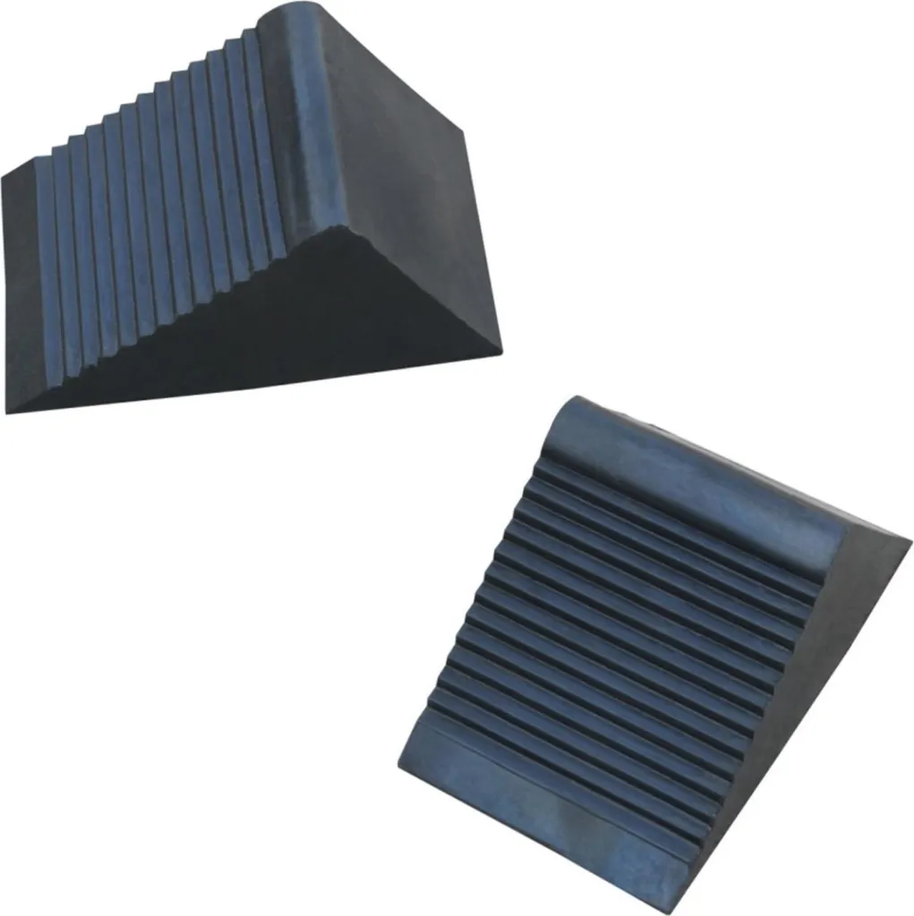 2 Pezzi Cunei per Rimorchio Neri | Offerta Set Supporti Auto Gomma