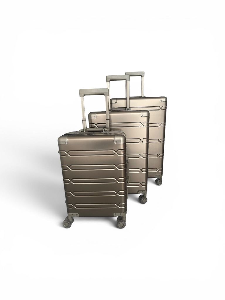 Heuer 2026 "LINE" Aluminiumkoffer Reisekoffer Hartschale, Champagner, Set