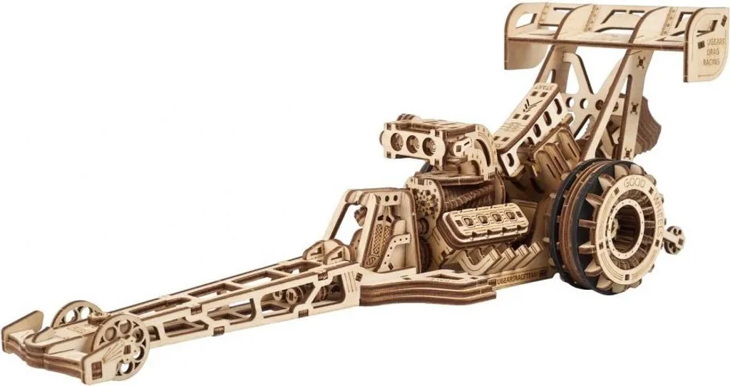 Puzzle 3D Voiture Dragster en Bois Idée Cadeau Maquette Homme et Adulte