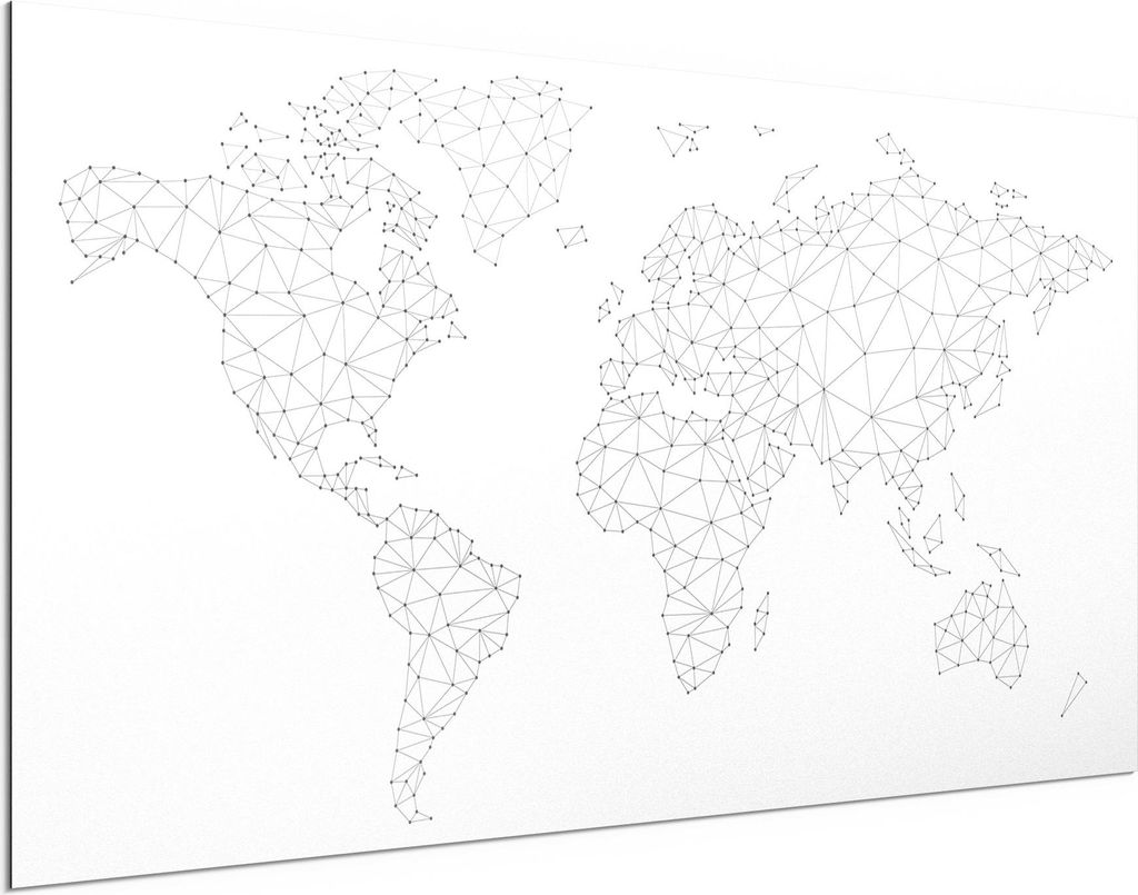 DEQORI Alu-Dibond Bild Weiß 100x50 cm 'Vernetzte Welt' Wandbild Metall dünn Design