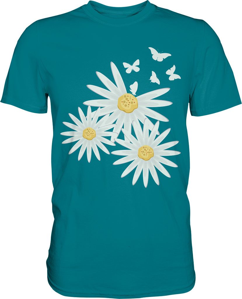Gänseblümchen Schmetterlinge T-Shirt – Diva Blue / XXL Produktbild 