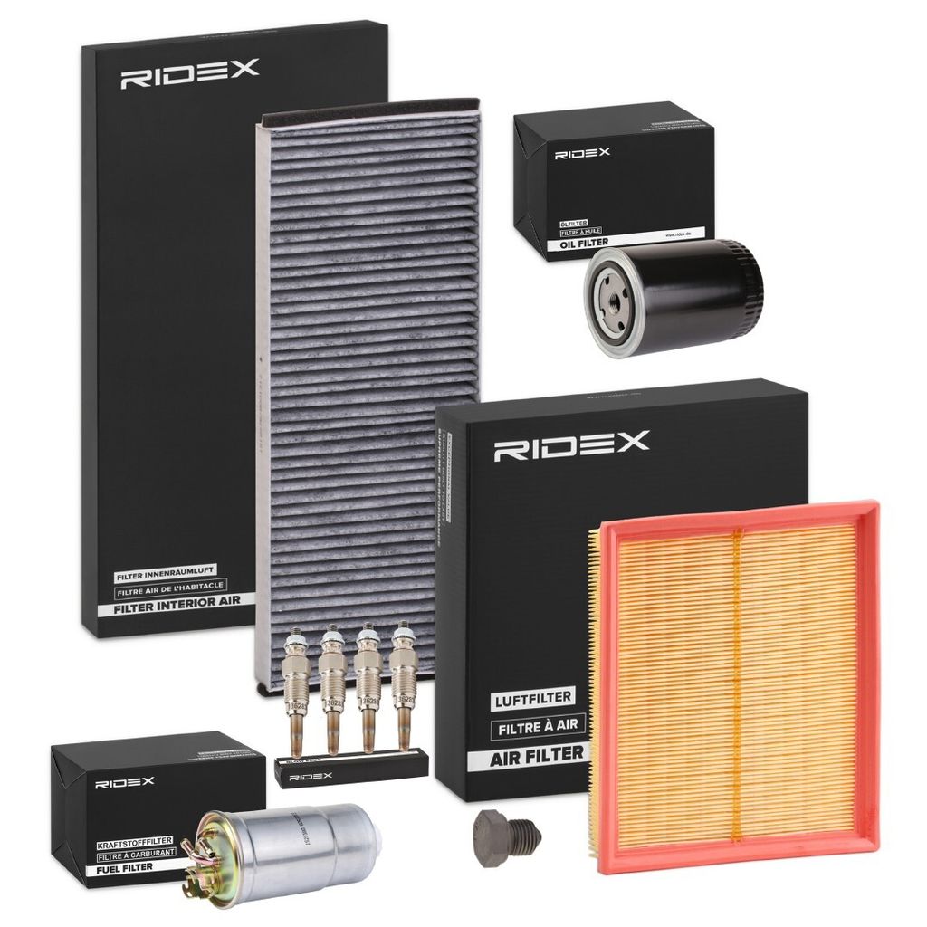 RIDEX Inspektionspaket Filterset für VW PASSAT Variant (3B5) PASSAT (3B2) für AUDI A4 Limousine (8D2, B5) A4 Avant (8D5, B5)
