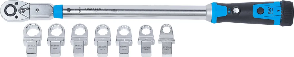 Clé dynamométrique 40-200 Nm avec cliquet 1/2 et 7 embouts - 4