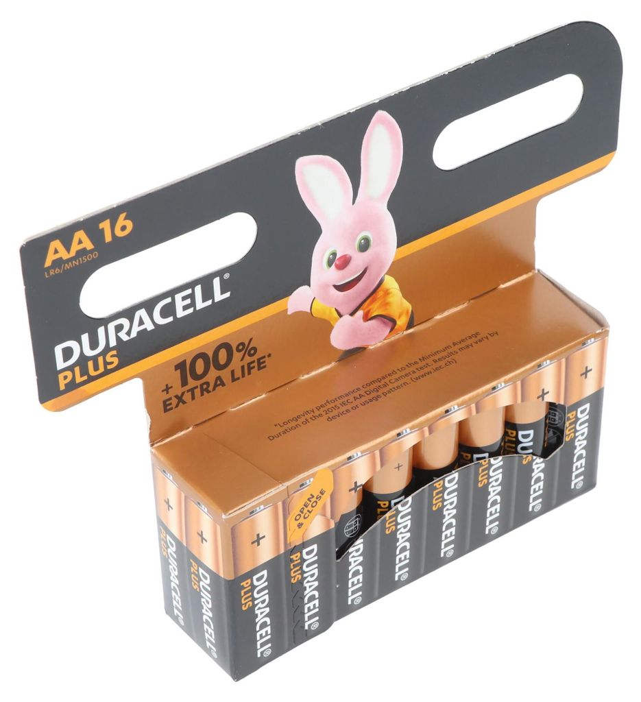 Duracell Plus-AA (MN1500/LR6) CP16 Immagine del prodotto 