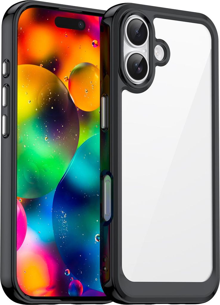 Schutzhülle für iPhone 17 Klar Rückseite Stoßfeste TPU Silikon Bumper Hülle Schwarz