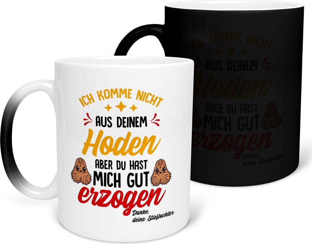 22Feels Zaubertasse Stiefpapa Geschenk von Stieftochter Vatertag Bonuspapa Stiefvater Geburtstag Herrentag Weihnachten Patchwork Stiefeltern Kaffee...