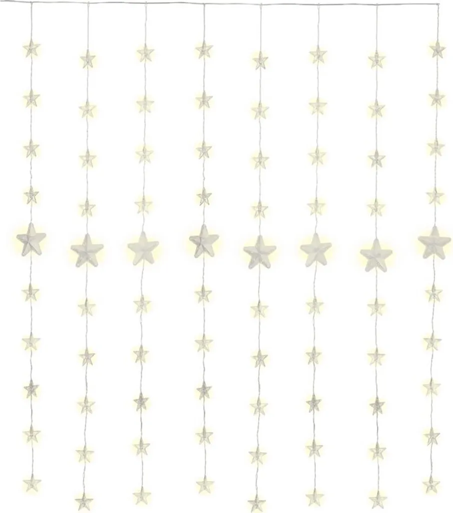 Goobay Tenda Luminosa 80 LED a Stella 3000K con Timer per Natale