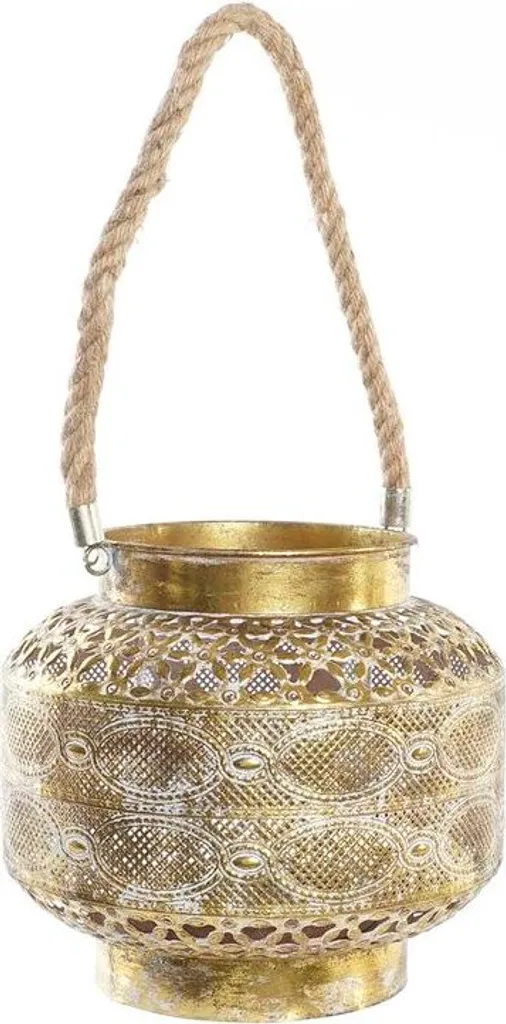 Lanterne DKD Home Decor 26.5 cm métal doré et cristal de style arabe