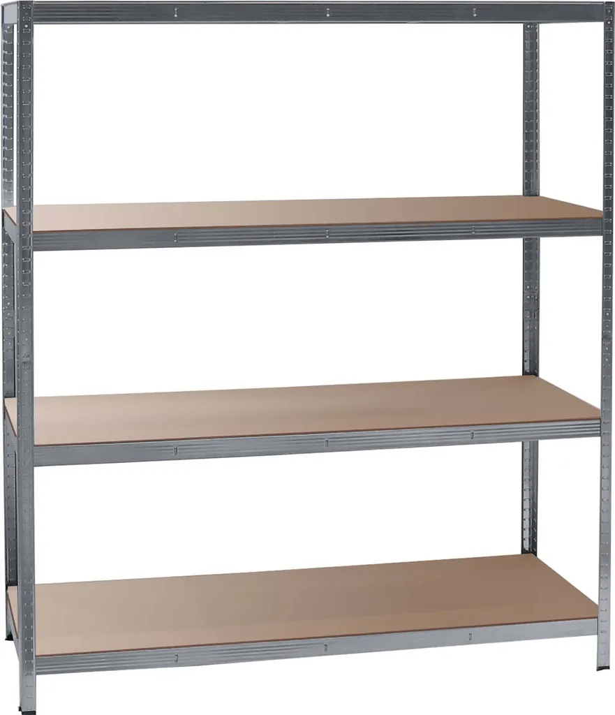 Rayonnage Métallique de Garage Noir 160x60x180 cm 4 Plateaux 700kg
