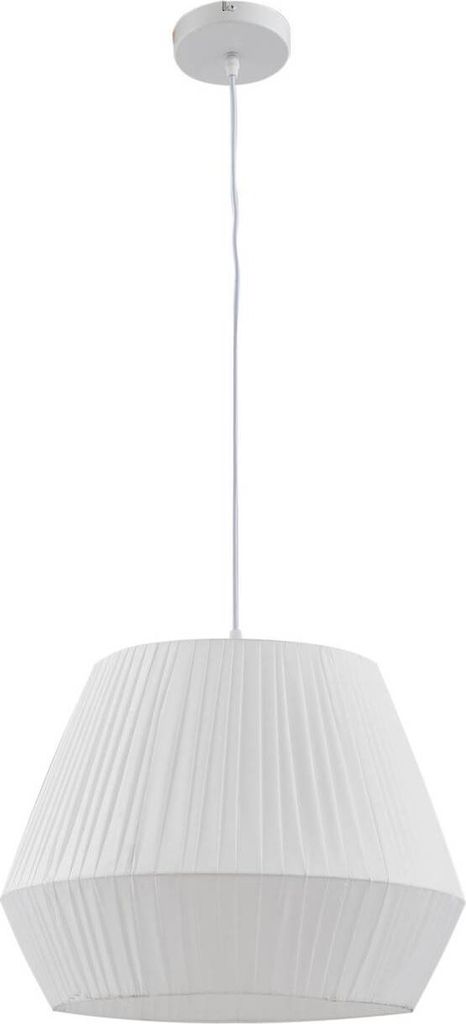 Lindby Hängeleuchte Vitore, Ø 40 cm, Textil, weiß Produktbild 
