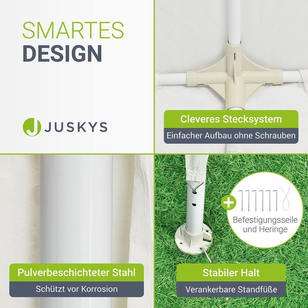Juskys Partyzelt 3x6 m Weiß mit Dach & Seitenwänden - 18 m² Produktbild 6