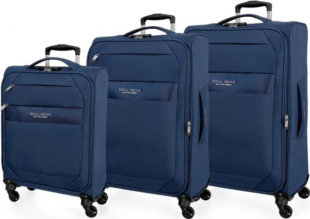 Valises Roll Road Royce bleu à 4 roues : set extensible ultra léger