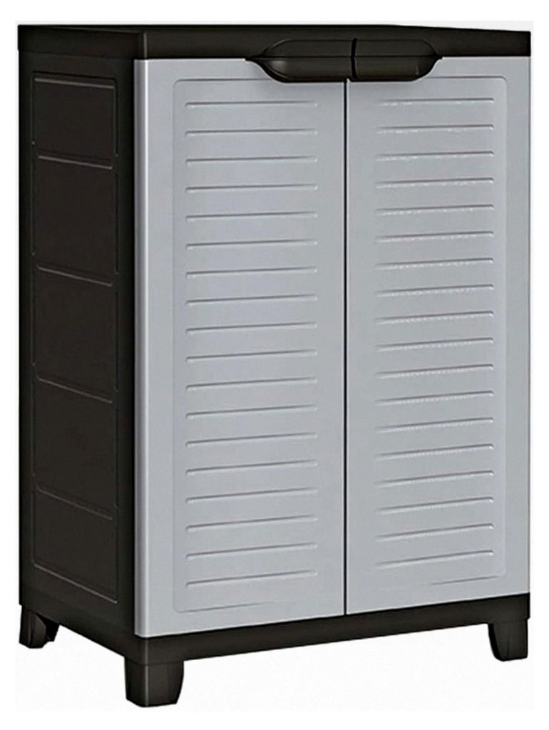 Gartenaufbewahrungsschrank, Werkzeugschrank für den Außenbereich, Kunststoff, 65 x 45 x 97 cm