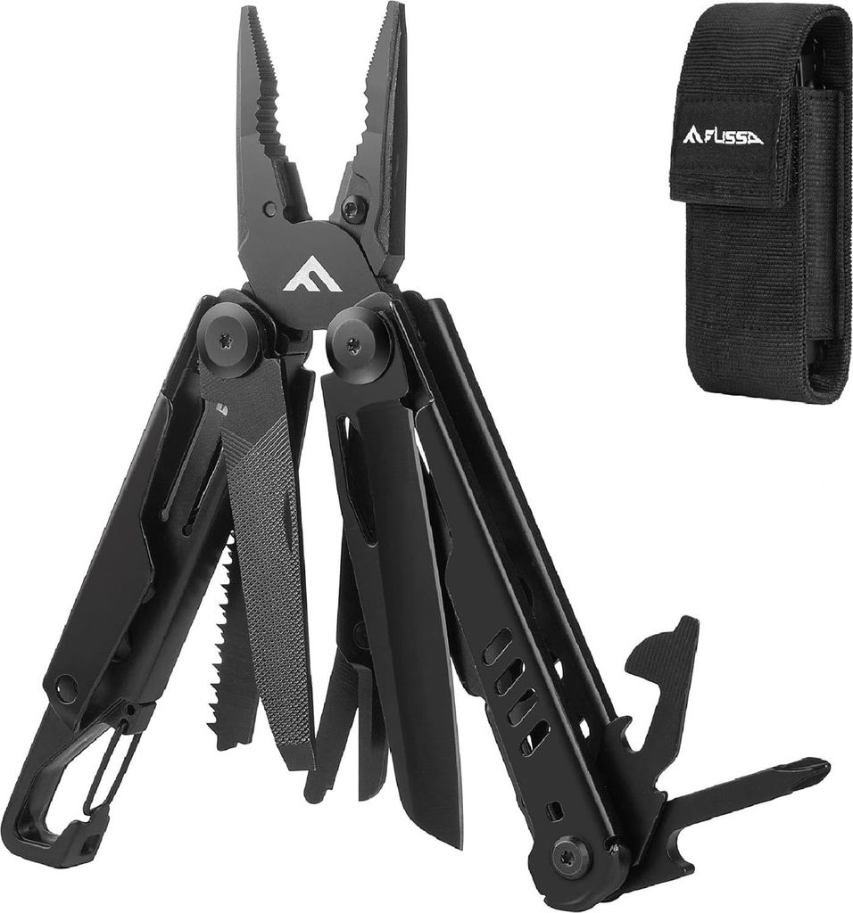 Multitool Zange 15 in 1 - kompakte Multitool - multifunktional - 1 Stück - schwarz - rostfreier Stahl