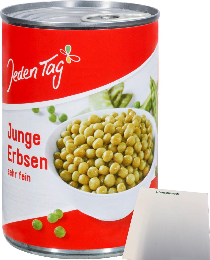 Jeden Tag Erbsen sehr Fein (425g Dose) + usy Block Produktbild 