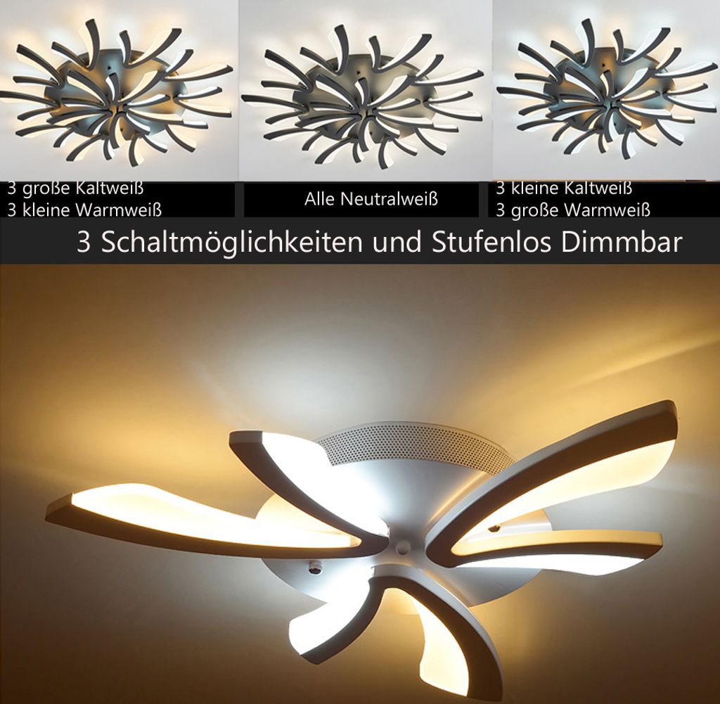 LED Deckenleuchte Ø 110 Cm, 108 W, Mit Fernbedienung – Dimmbar, Lichtfarbe Einstellbar (3000K–7000K)