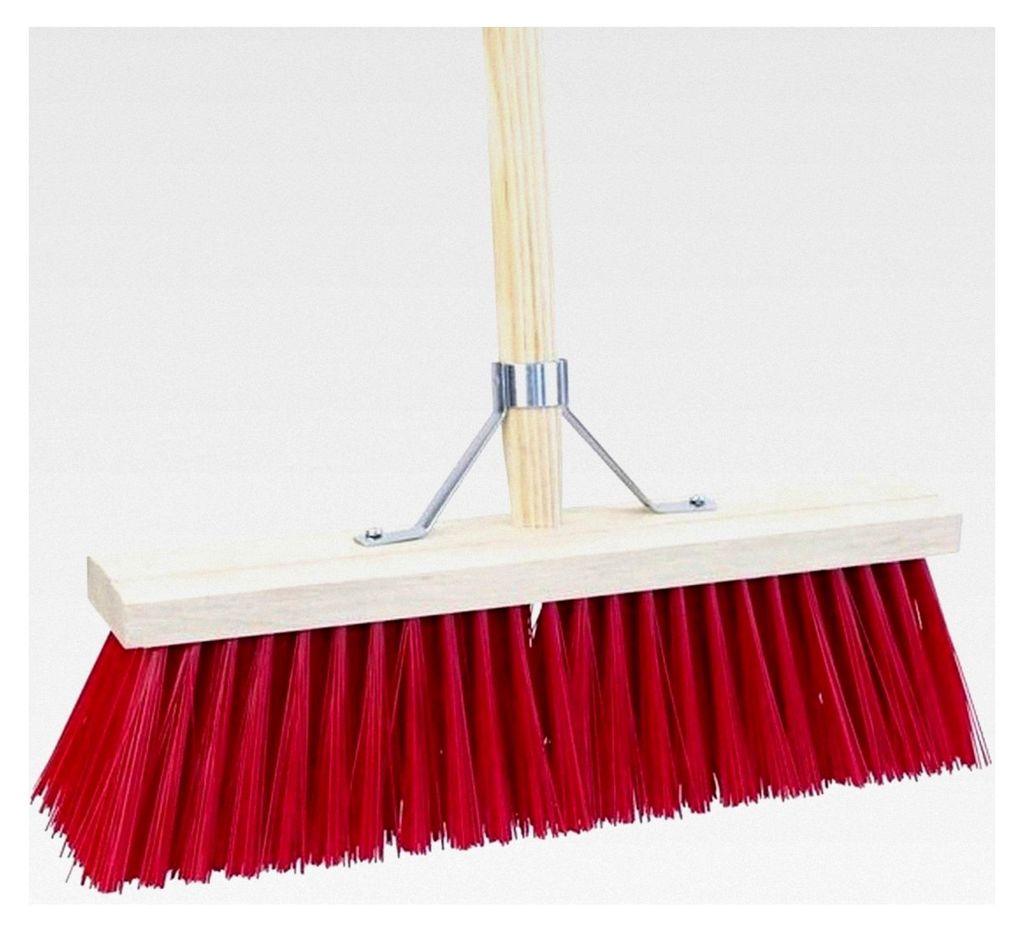 Straßenbesen Nylon Rot 50 cm - Besen mit 150 cm Stiel - Außenbesen