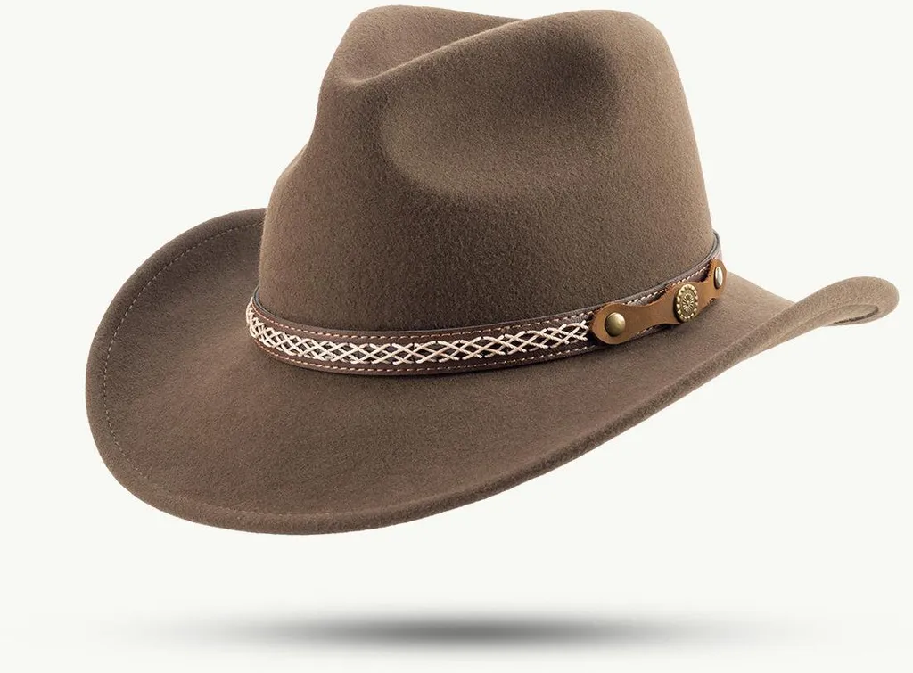 SCIPPIS SANDSTONE cappello di lana cappello western cappello da cowboy cappello da città cappello in feltro cappello per il tempo libero cappello da cavaliere marrone M