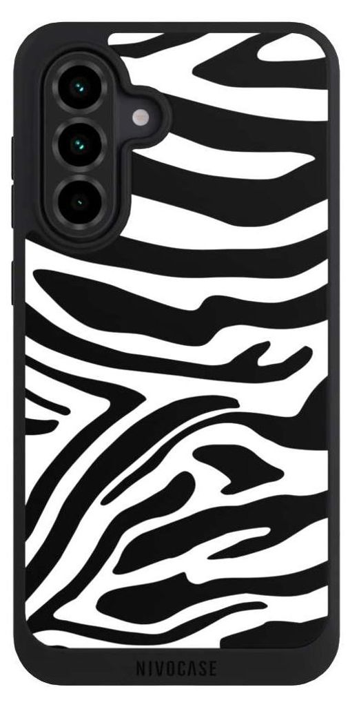 NIVOCASE Handyhülle für Samsung Galaxy A36 5G Hülle NIVOpure Case Schwarz Animal-Look Animalprint Zebra