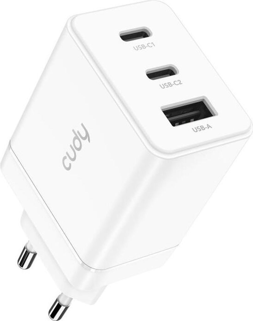 CUDY 3-Port 67W USB-C Charger with EU Plug CH67_EU - Router - 3-Port