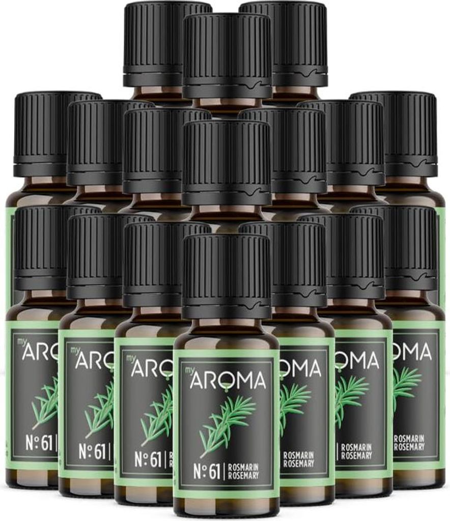 myAROMA Flavour Drops – Rosmarin 17x10ml, zuckerfrei, kalorienfrei & vegan, natürliches Aroma ohne künstliche Farbstoffe für Küche und Getränke