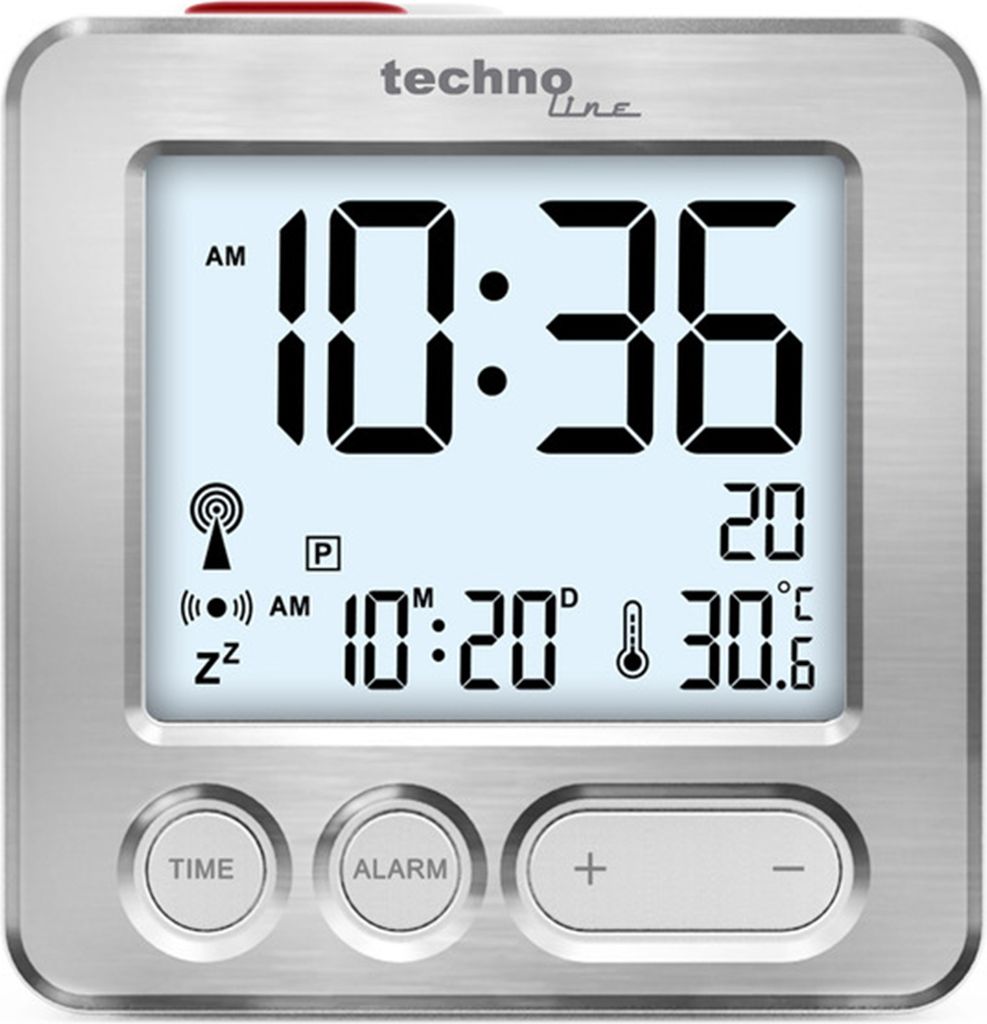 Technoline WT 265, Digitaler Wecker, Silber, F, °C, Akku, Produktbild 