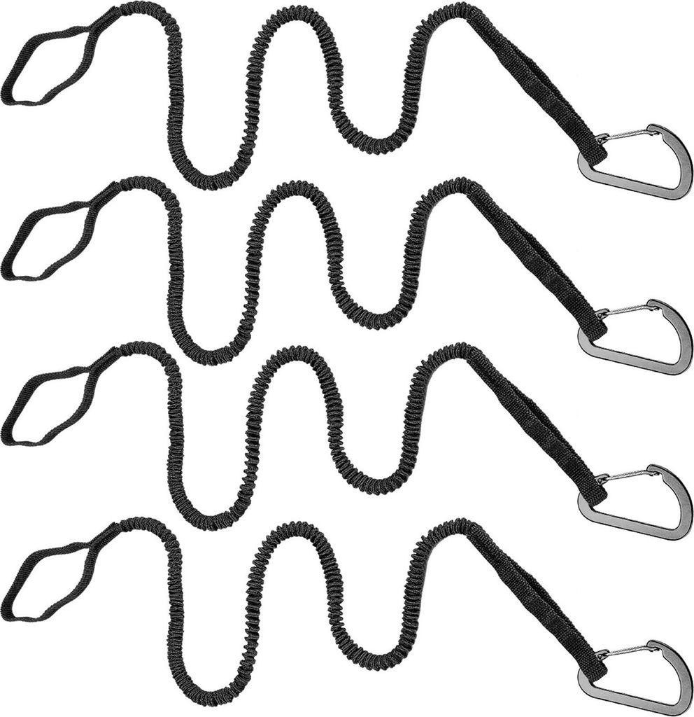 1/2/4 Stück Kajakpaddel-Leine, elastisches Bungee-Gurt-Lanyard-Seil, leichte Kajak-Ruten-Leine für Bootfahren, Angeln, Rafting, Kanufahren
