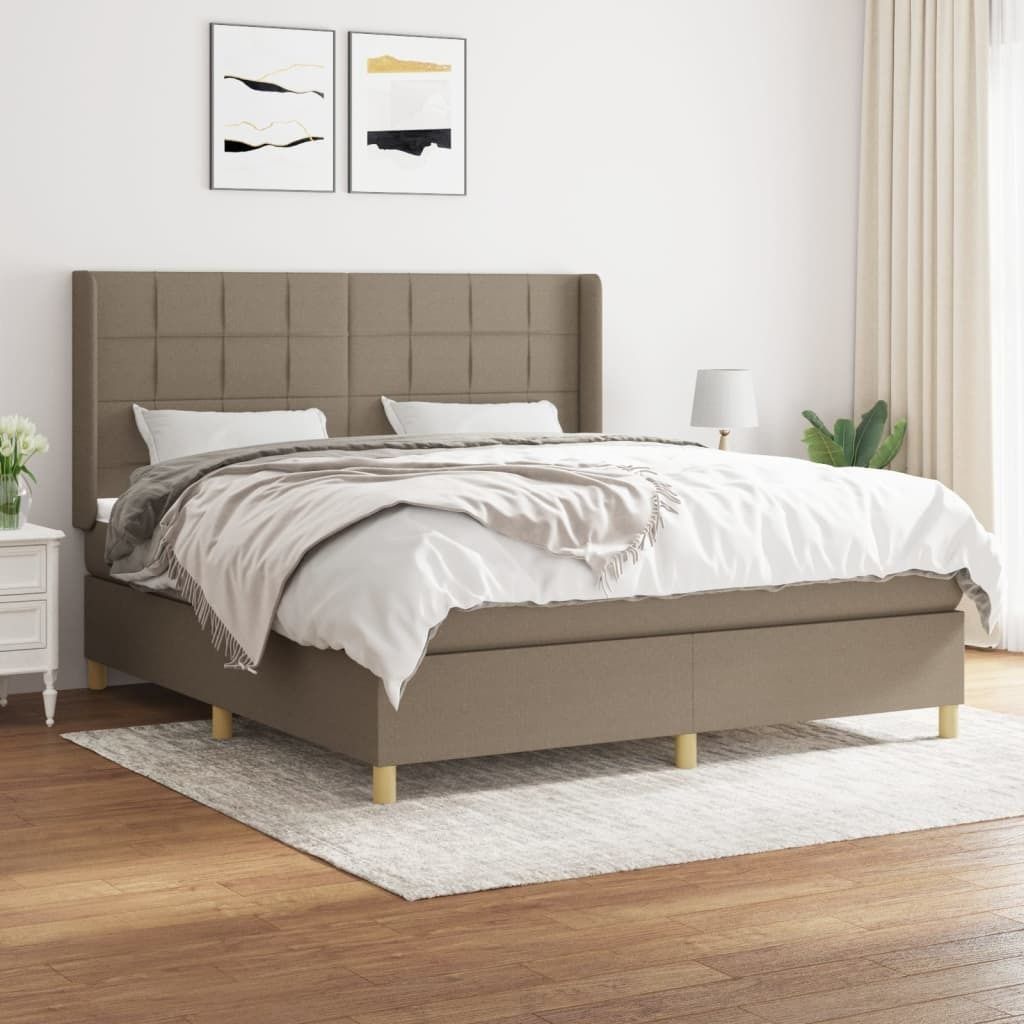 "2026 Promotion" Boxspringbett mit Matratze - Taupe 160x200 cm - Stoff - Polsterbett CC7104