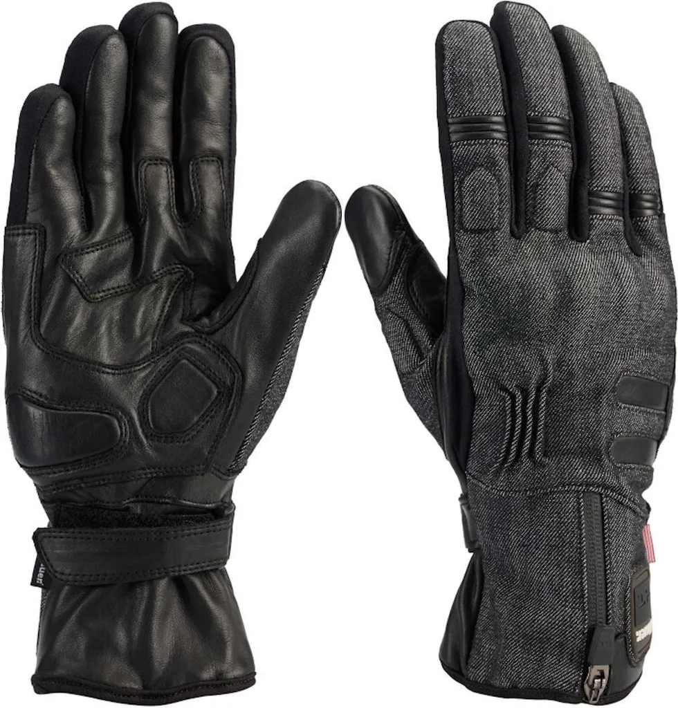 Gants de moto pour l'hiver Blauer Union Noir XL en Cuir Renforcé