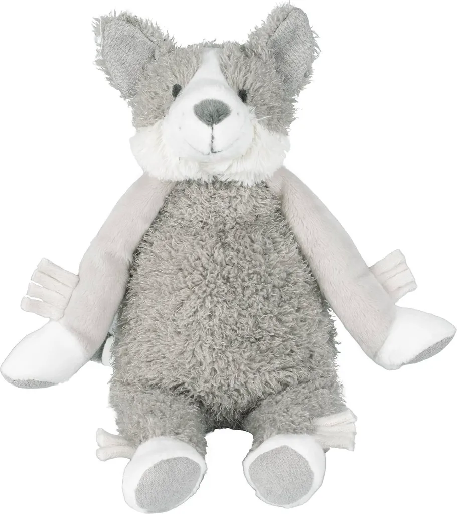 Doudou Husky 30cm Happy Horse - Peluche Grise Ultra Douce pour Enfant