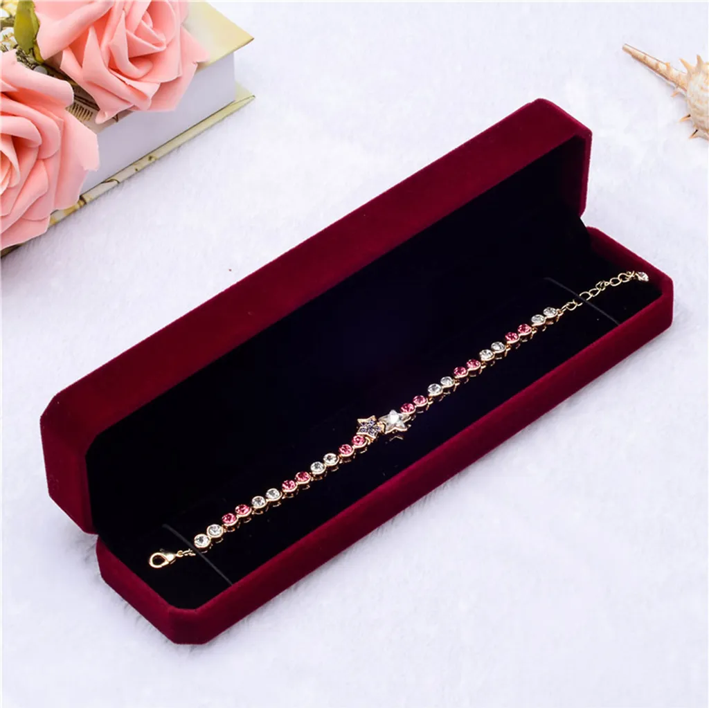 Portagioie Collane e Bracciali Rosso Scuro | INF Cofanetto Elegante - 3