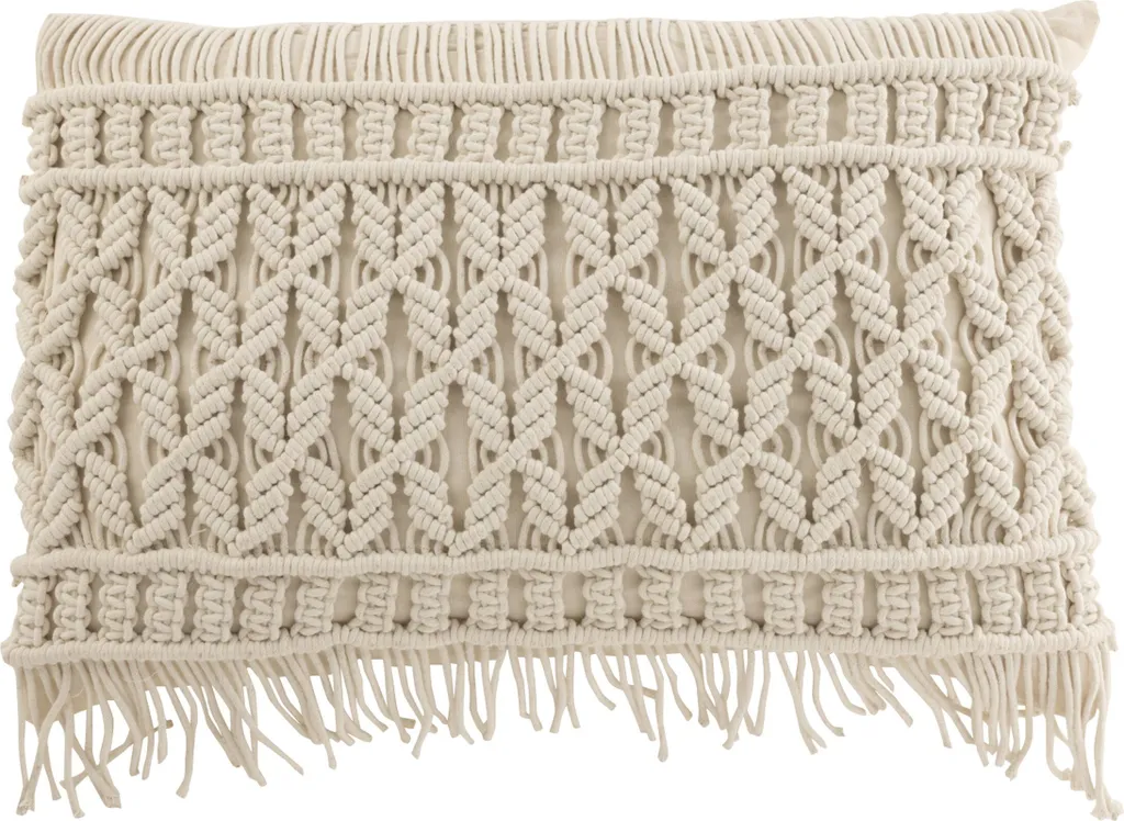 Coussin Rectangulaire Coton Crème J-Line - Finition Cosy et Douceur Bio