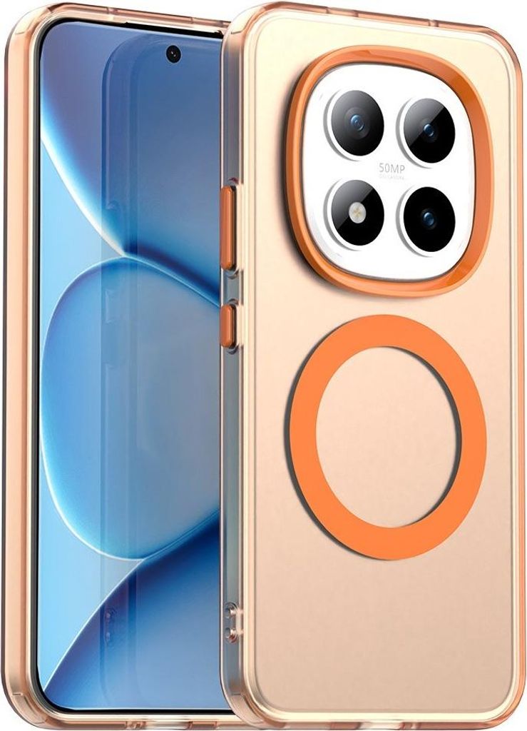 MagSafe Hülle für Xiaomi Redmi Note 15 Pro Plus / Xiaomi Poco M8 Pro - Phonesta HardFrost Semi-Transparent Back Cover - Matt Orange