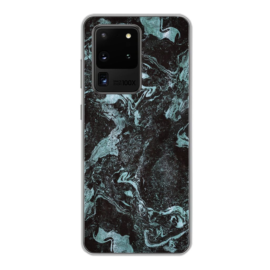 MuchoWow Handyhülle Schutzhülle Hülle für Samsung Galaxy S20 Ultra Marmor - Naturstein - Luxus Silikon Softcase Handy Hülle - Karteninhaber