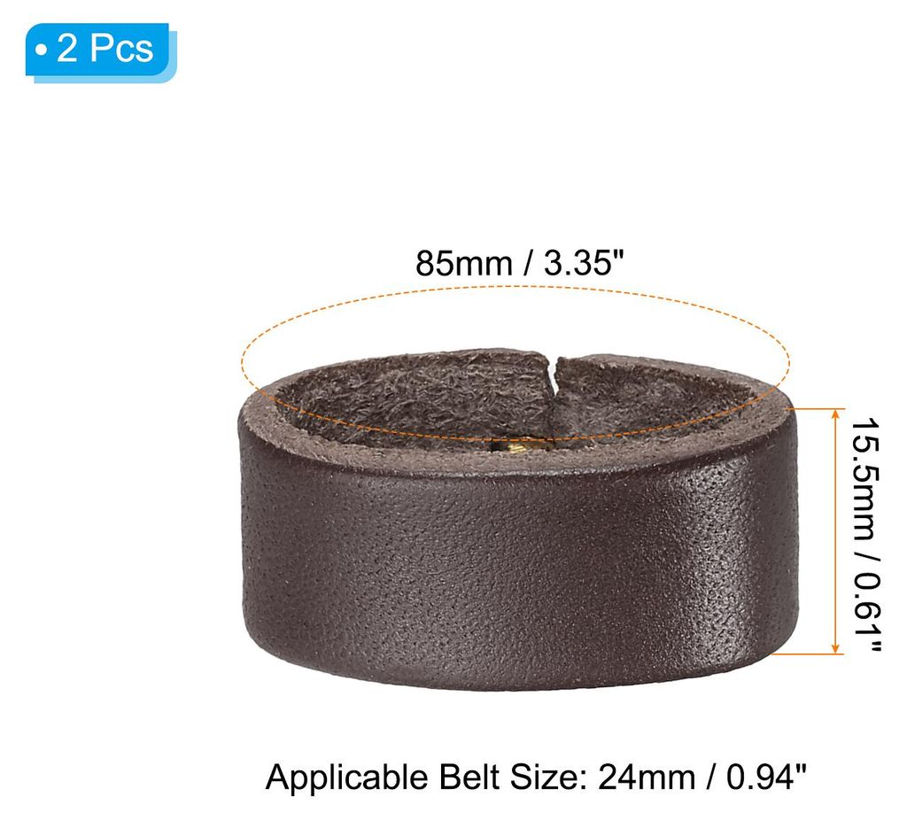 Leder Schlaufenhalter, 2er-Pack Leder Schlaufen Gš¹rtelhalter Schlaufen Ersatz fš¹r 0,9" (24mm)/1" (28mm) Breite Gš¹rtel/Riemen, Kaffee