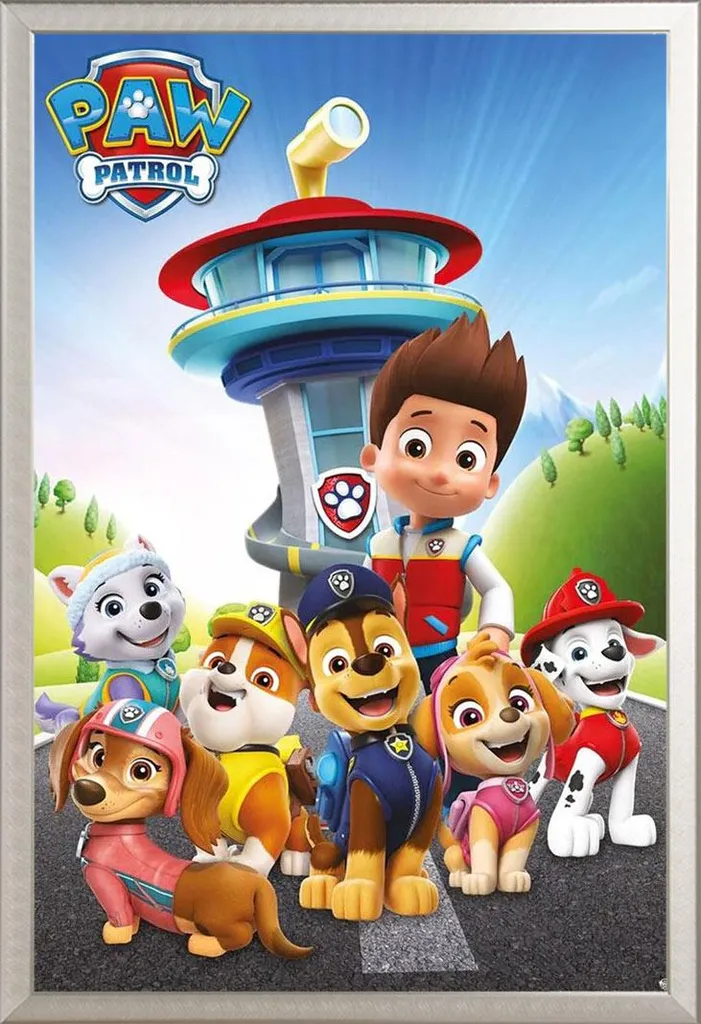 Offerta Poster Paw Patrol Incorniciato Shinsuke Argento - Maxi Formato