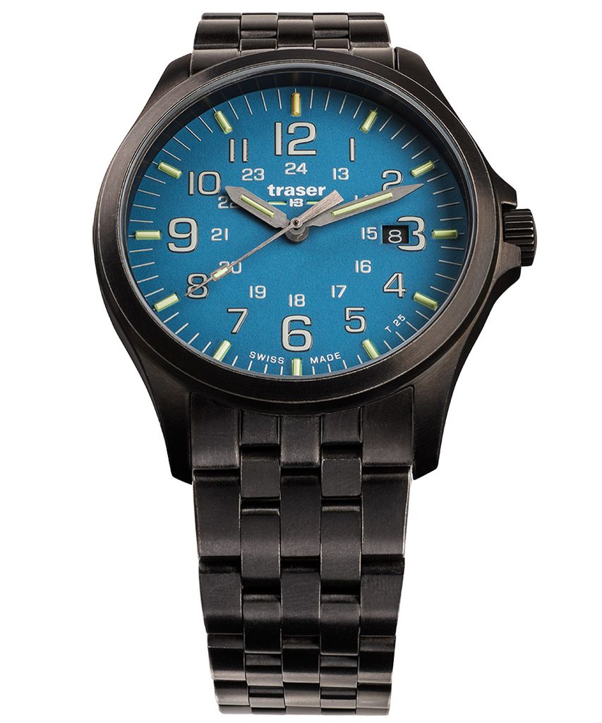 Traser H3 108740 P67 Officer GunMetal Skyblue Herren 42mm 10ATM