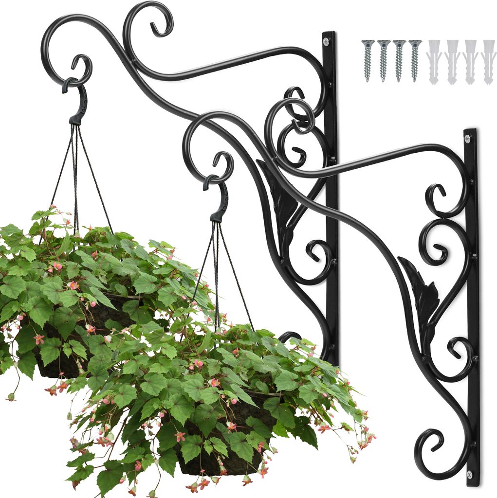 TolleTour Blumenhaken 2er Wandhaken Blumenampel 295x360mm Vogel Blumenhalter Wandhalter Windlichthalter Pflanzenhalter Blumenampelhalter